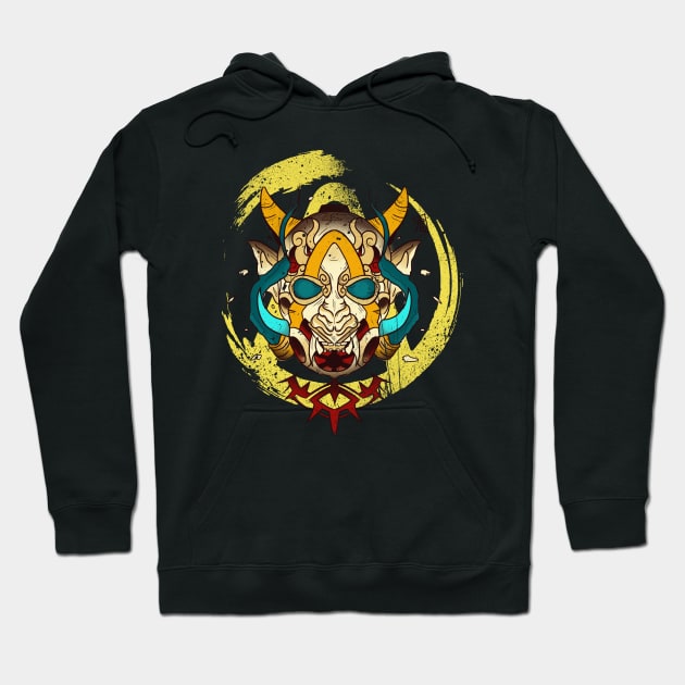 Oni of the Vault Hoodie by RhunaArt